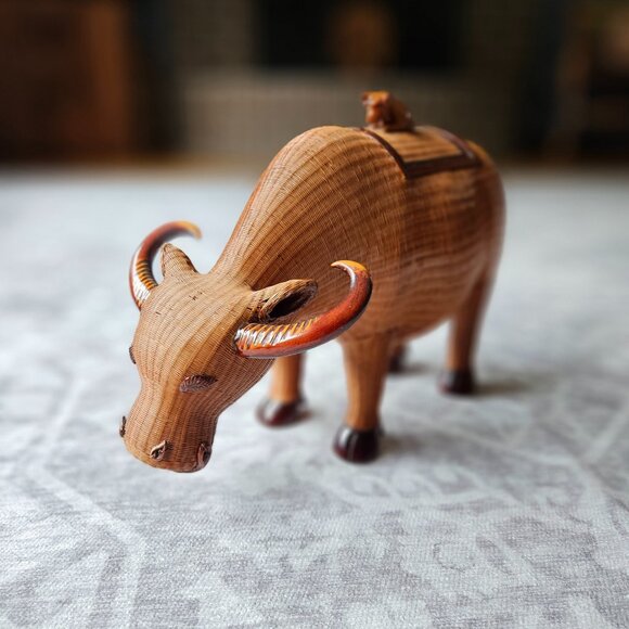 Vintage Shanghai wicker water buffalo